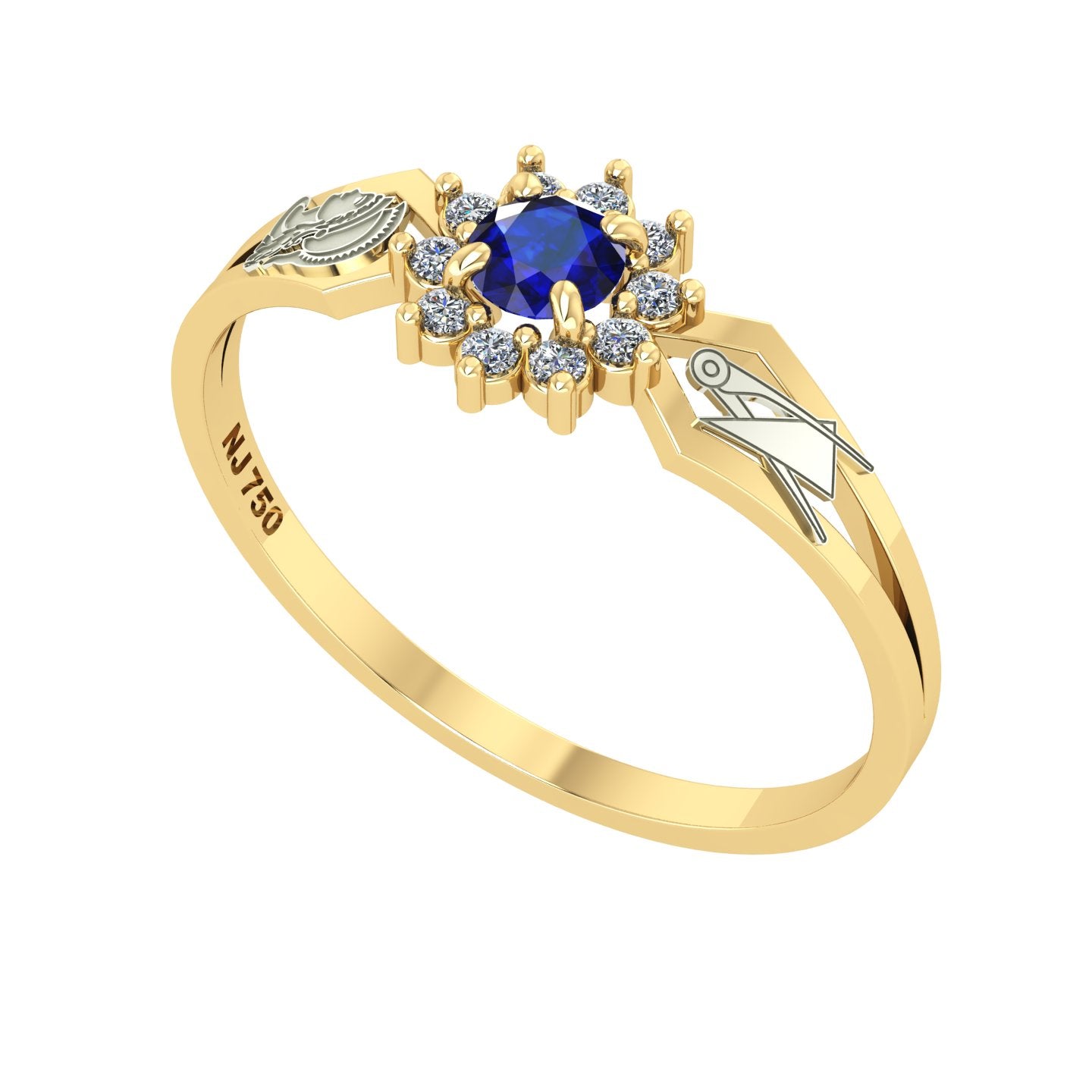 Anel de Formatura de Eng. de Produção Lovely II Ouro 18k