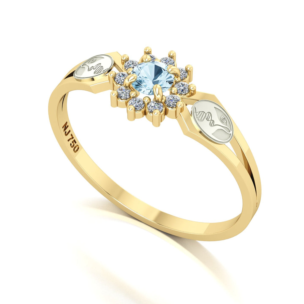 Anel de Formatura de Biologia Lovely II Ouro 18k