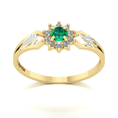 Anel de Formatura de Técnico em Enfermagem Lovely II Ouro 18k