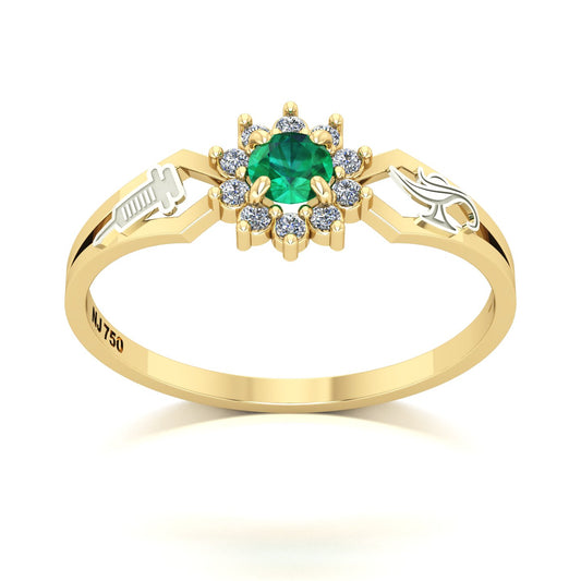 Anel de Formatura de Técnico em Enfermagem Lovely II Ouro 18k
