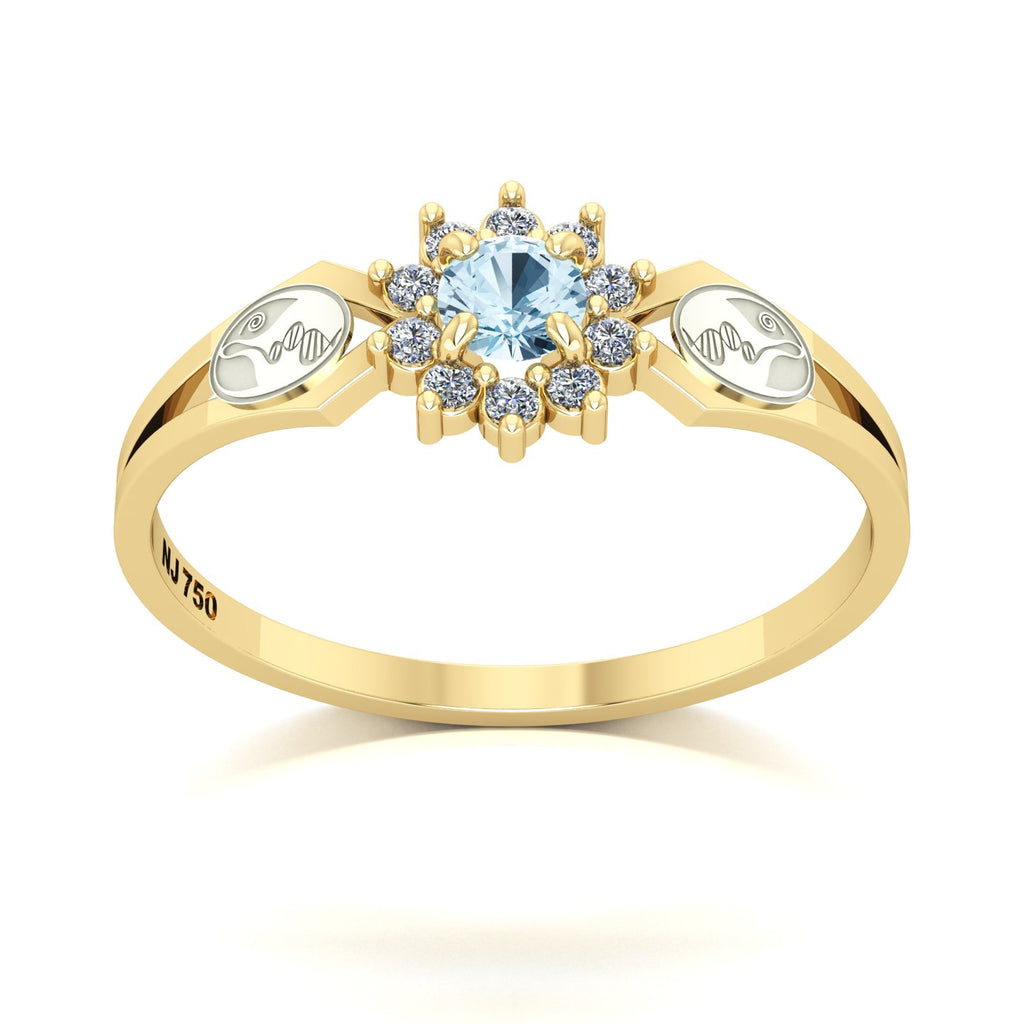 Anel de Formatura de Biologia Lovely II Ouro 18k