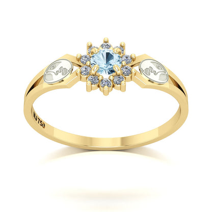 Anel de Formatura de Biologia Lovely II Ouro 18k