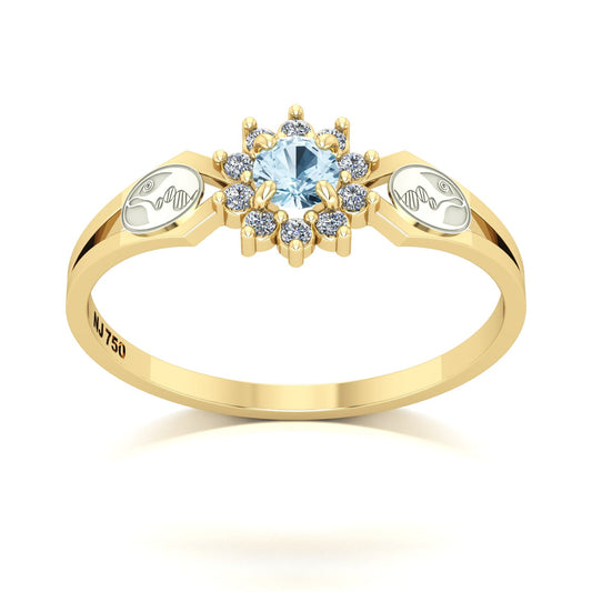 Anel de Formatura de Biologia Lovely II Ouro 18k