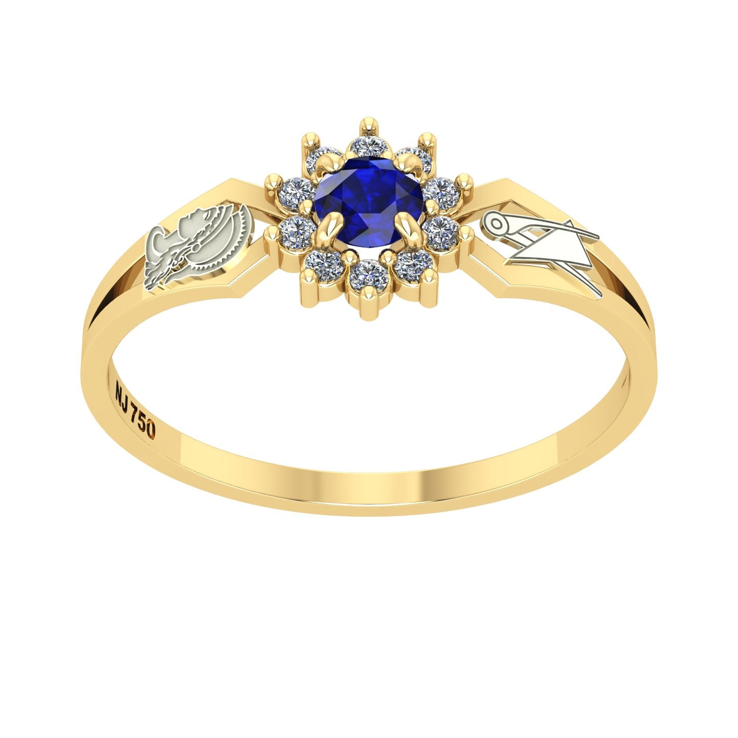 Anel de Formatura de Eng. de Produção Lovely II Ouro 18k