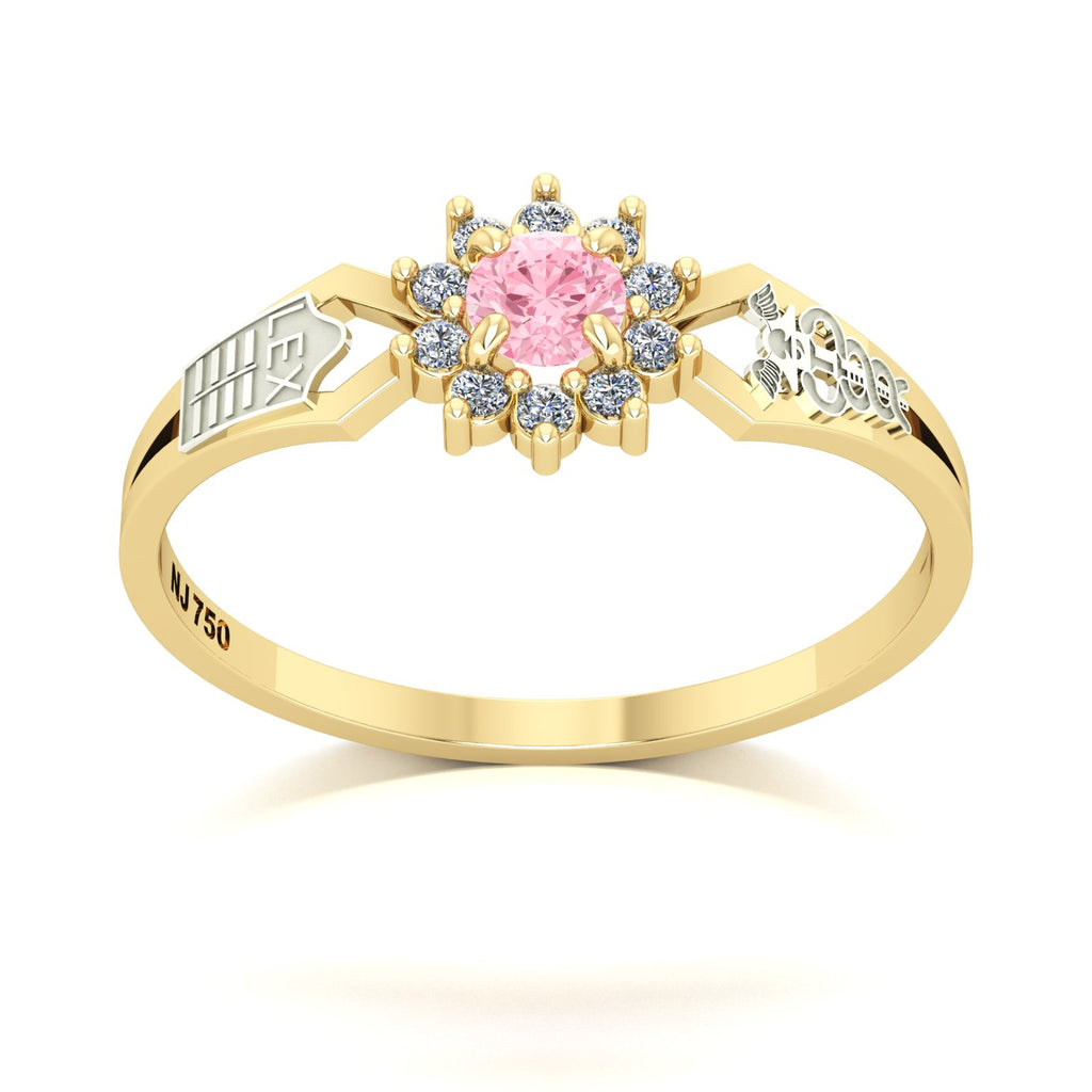 Anel de Formatura de Ciências Contábeis Lovely II Ouro 18k