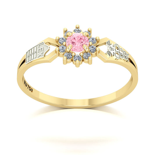 Anel de Formatura de Ciências Contábeis Lovely II Ouro 18k