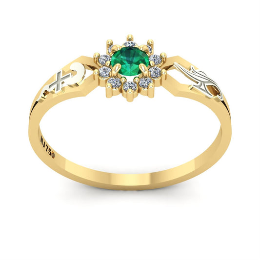 Anel de Formatura de Enfermagem Lovely II Ouro 18k