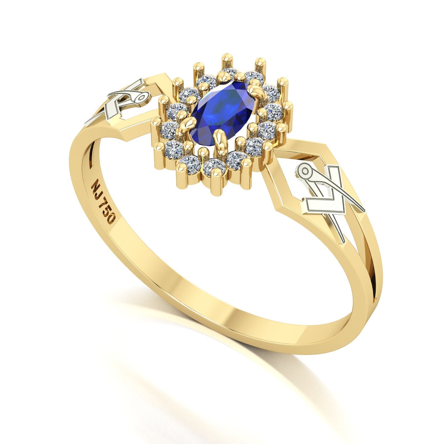 Anel de Formatura de Arquitetura Lovely IV Ouro 18k