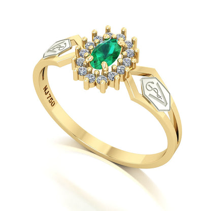 Anel de Formatura de Veterinária Lovely IV Ouro 18k