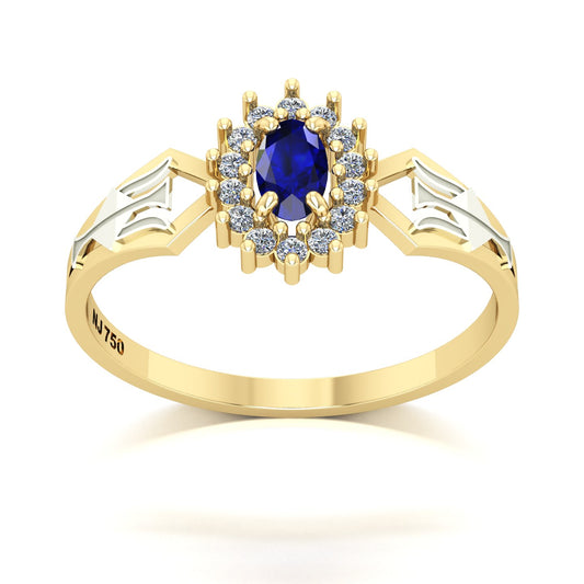 Anel de Formatura de Recursos Humanos Lovely IV Ouro 18k