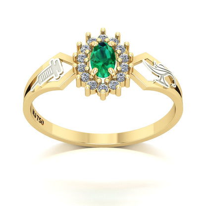 Anel de Formatura de Técnico em Enfermagem Lovely IV Ouro 18k
