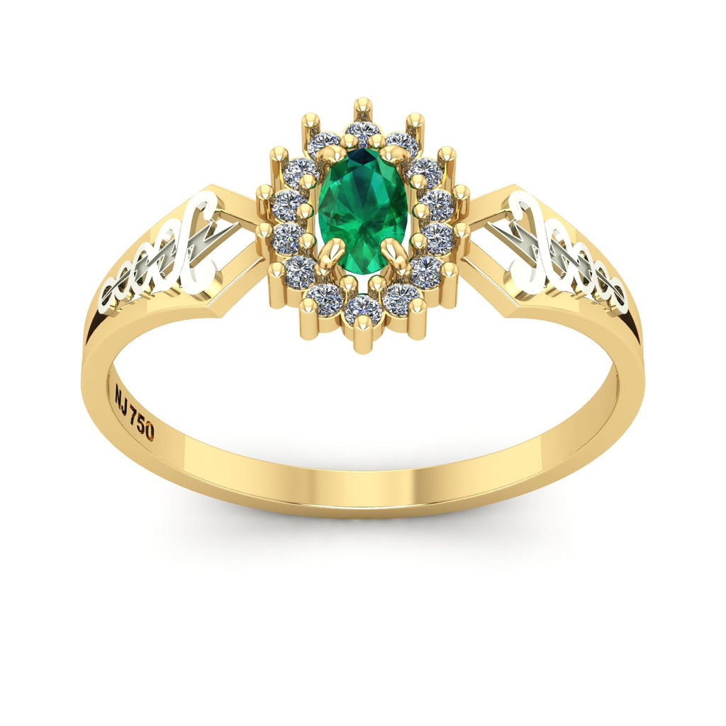 Anel de Formatura de Fisioterapia Lovely IV Ouro 18k