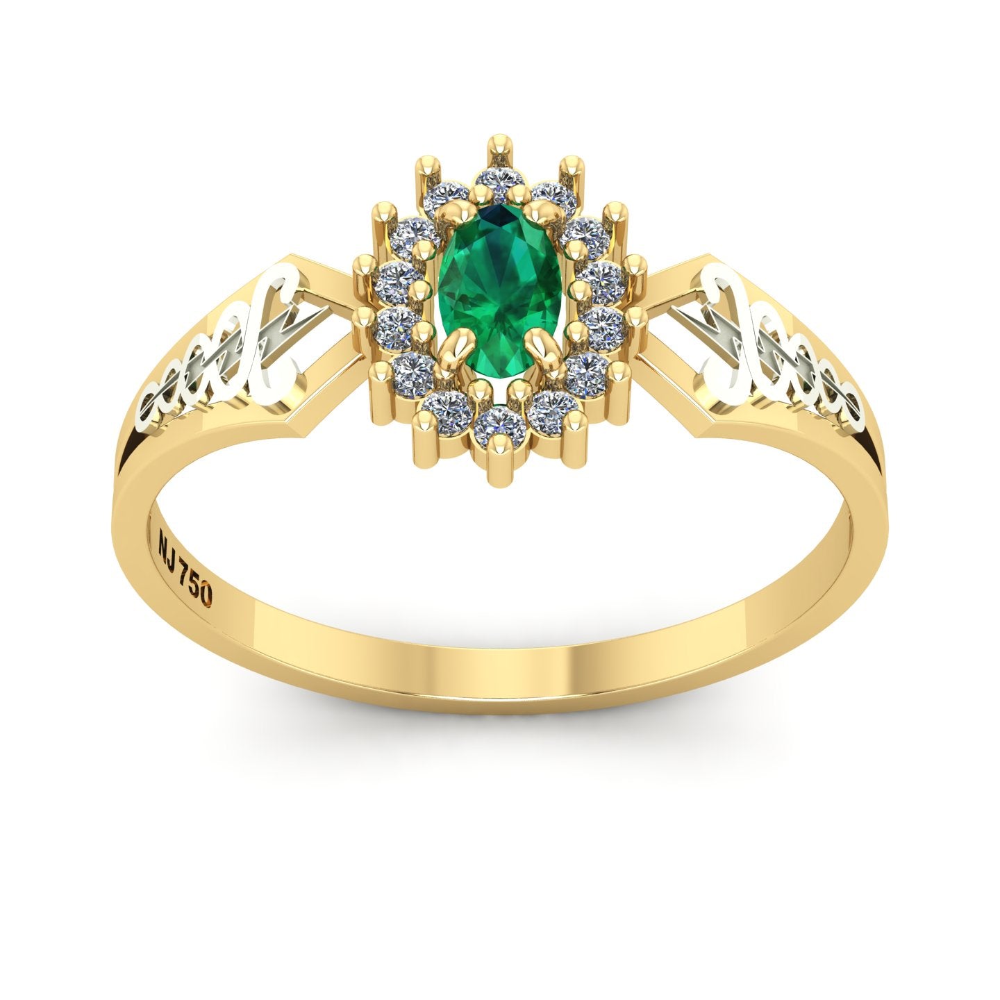 Anel de Formatura de Fisioterapia Lovely IV Ouro 18k