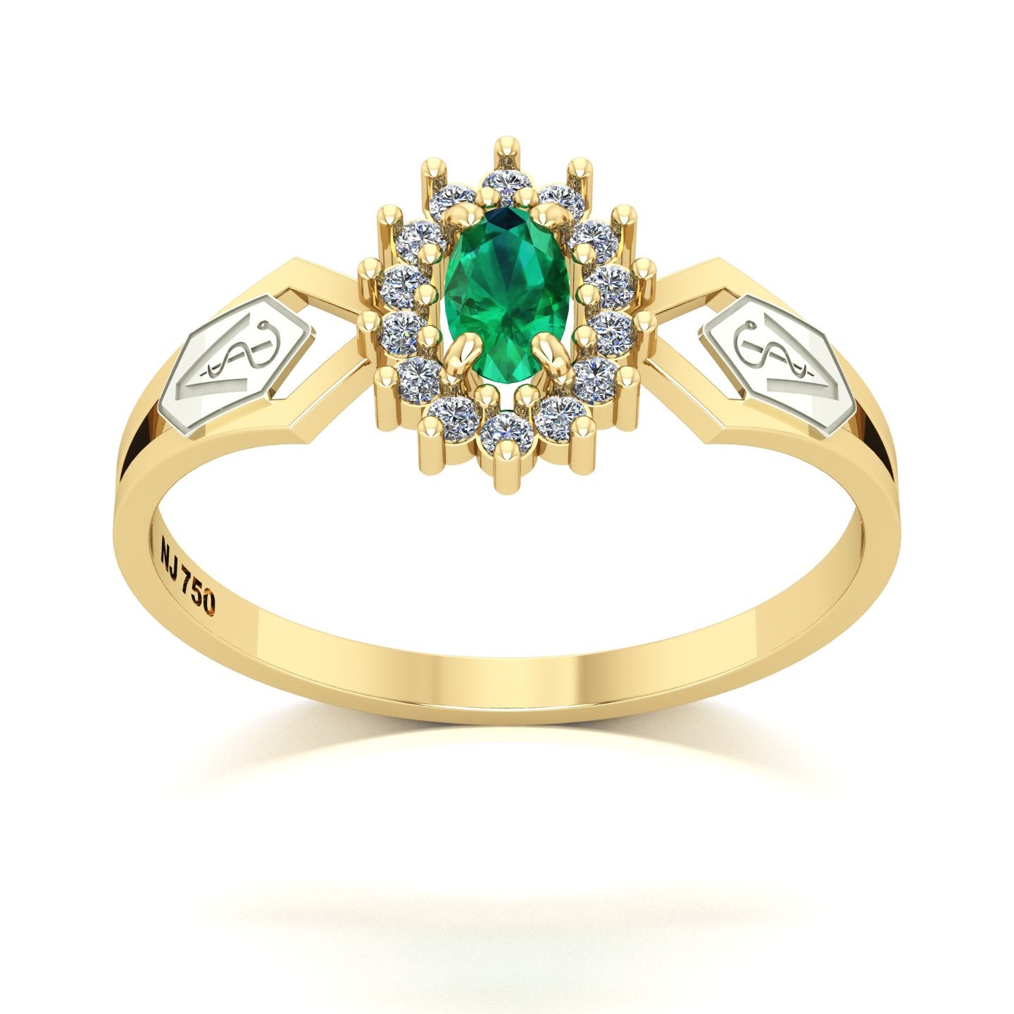 Anel de Formatura de Veterinária Lovely IV Ouro 18k