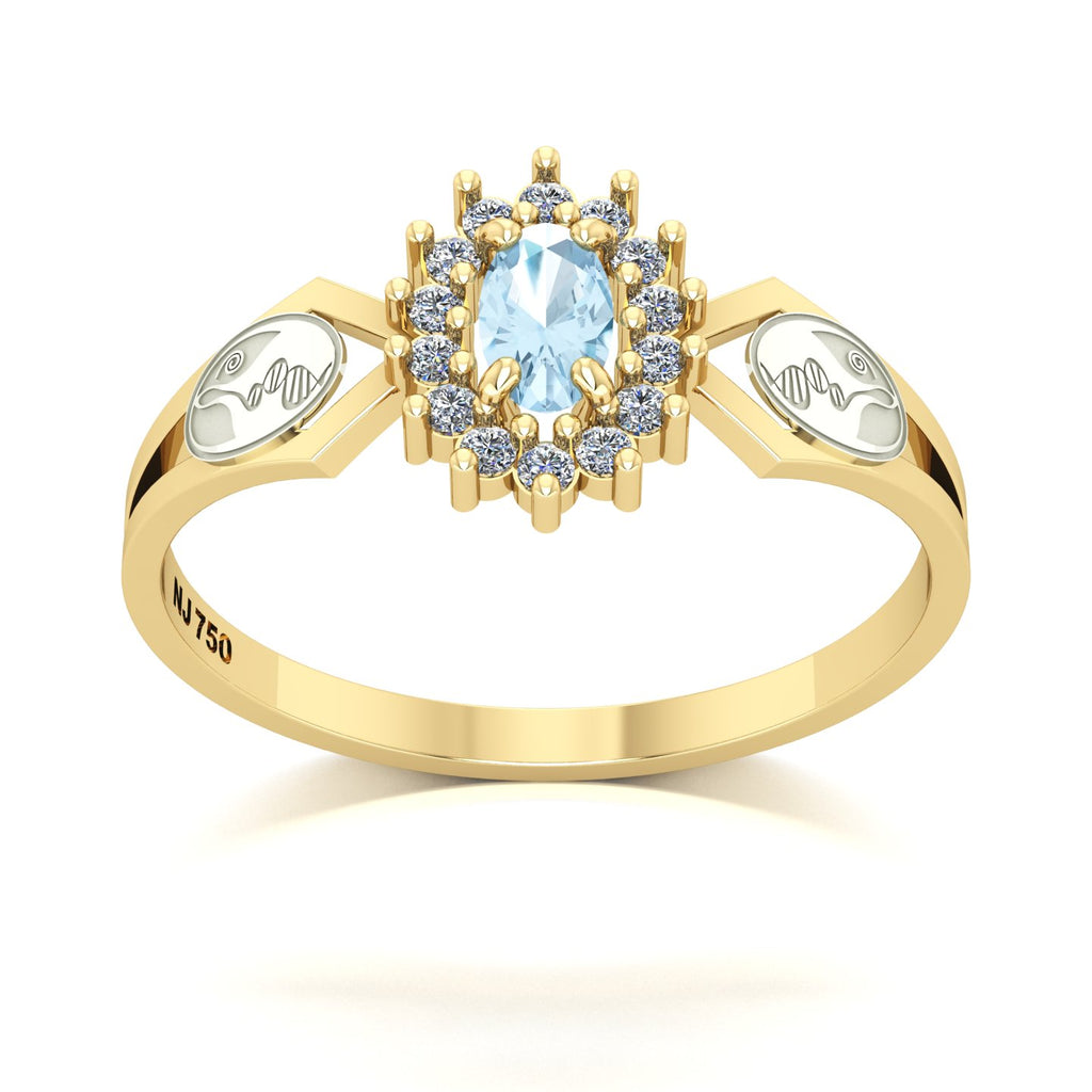 Anel de Formatura de Biologia Lovely IV Ouro 18k