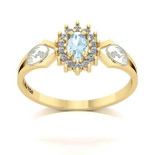 Anel de Formatura de Biologia Lovely IV Ouro 18k