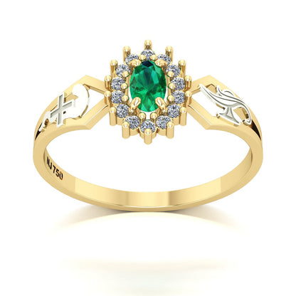 Anel de Formatura de Enfermagem Lovely IV Ouro 18k