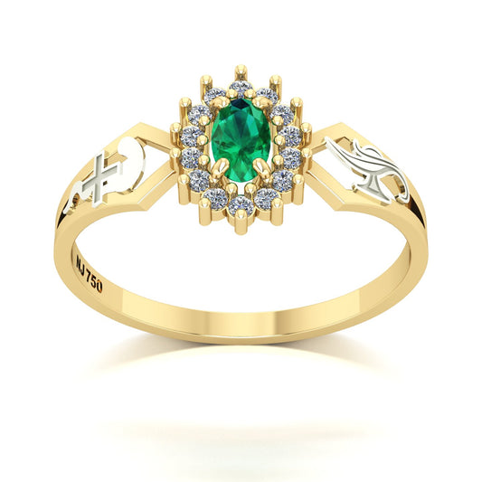 Anel de Formatura de Enfermagem Lovely IV Ouro 18k