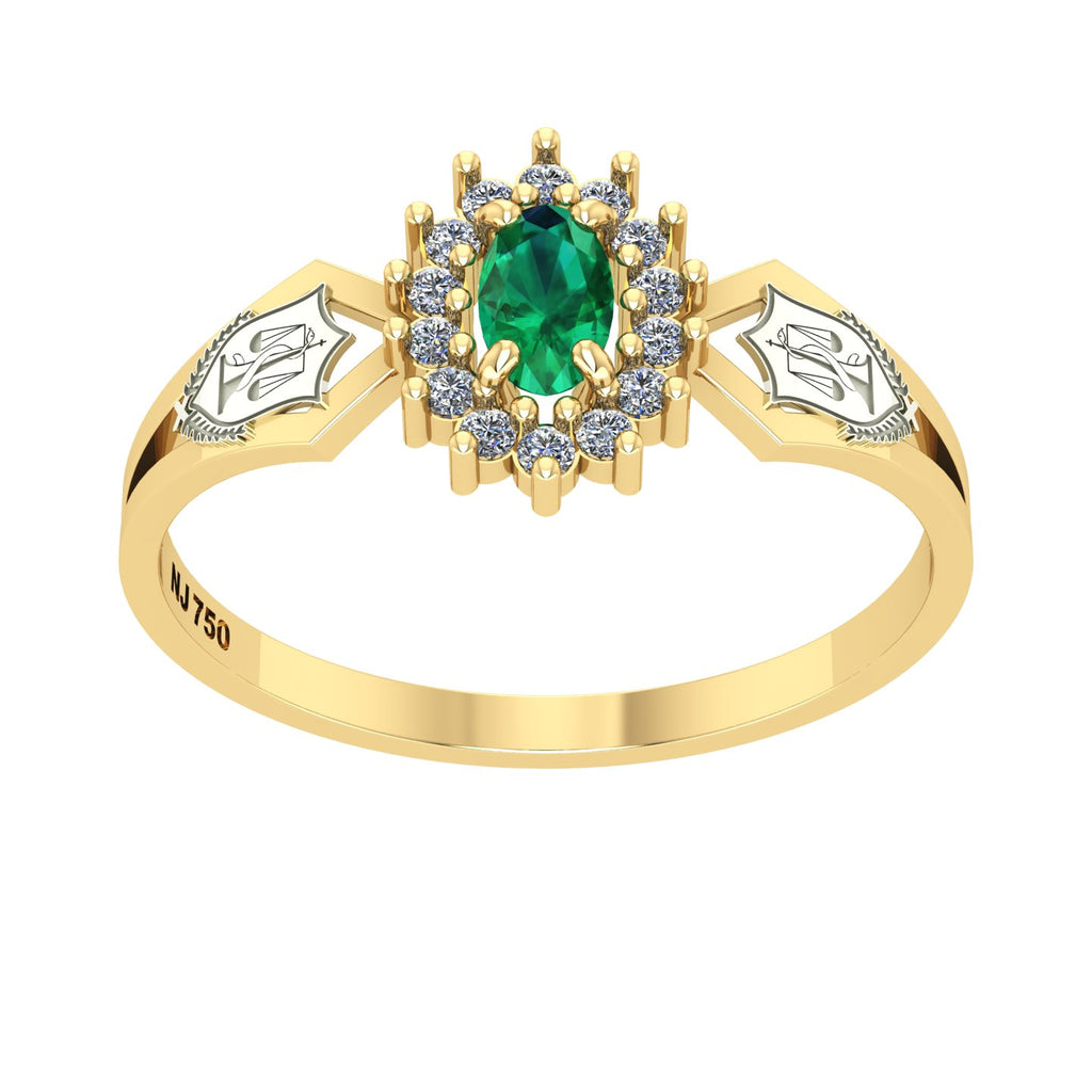 Anel de Formatura de Nutrição Lovely IV Ouro 18k