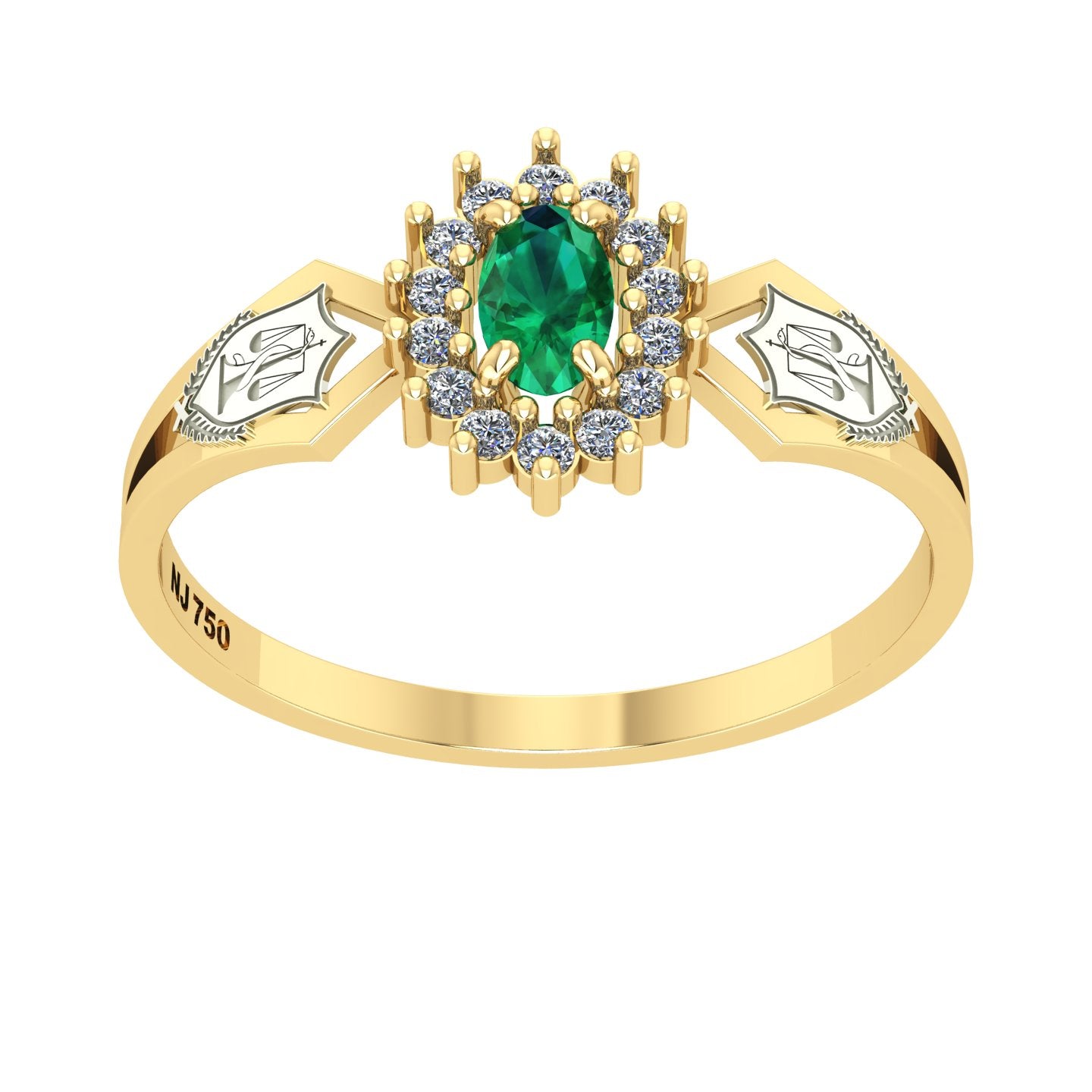 Anel de Formatura de Nutrição Lovely IV Ouro 18k