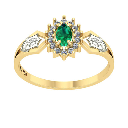 Anel de Formatura de Nutrição Lovely IV Ouro 18k