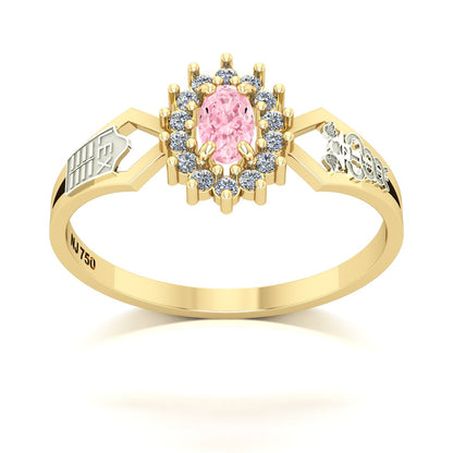 Anel de Formatura de Ciências Contábeis Lovely IV Ouro 18k