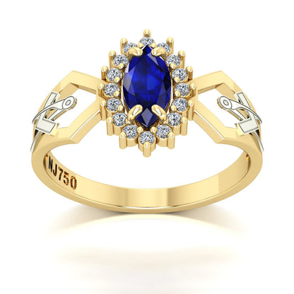 Anel de Formatura de Arquitetura Lovely V Ouro 18k