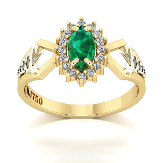 Anel de Formatura de Fisioterapia Lovely V Ouro 18k