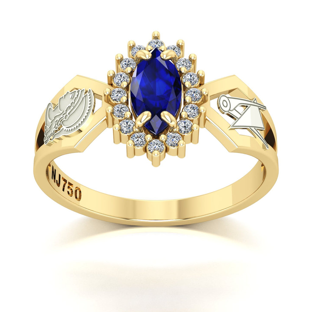 Anel de Formatura de Engenharia de Produção Lovely V Ouro 18k