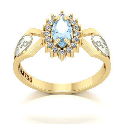 Anel de Formatura de Biologia Lovely V Ouro 18k