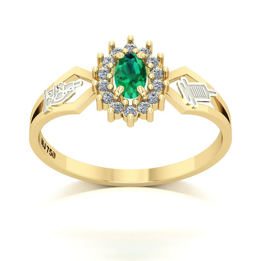 Anel de Formatura de Biomedicina Lovely IV Ouro 18k