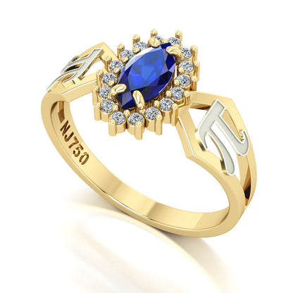Anel de Formatura de Matemática Lovely V Ouro 18k