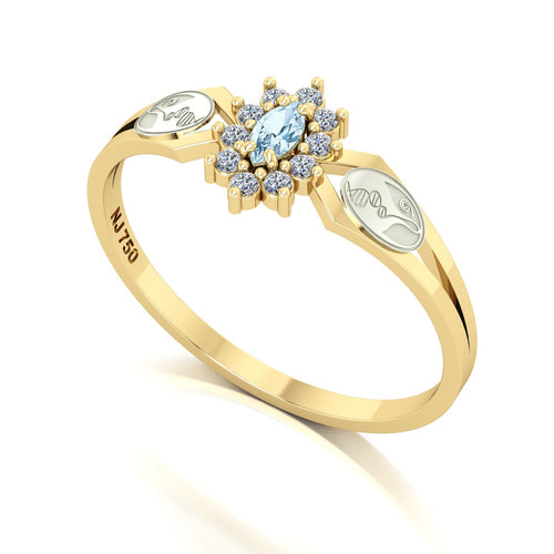 Anel de Formatura de Biologia Lovely Ouro 18k