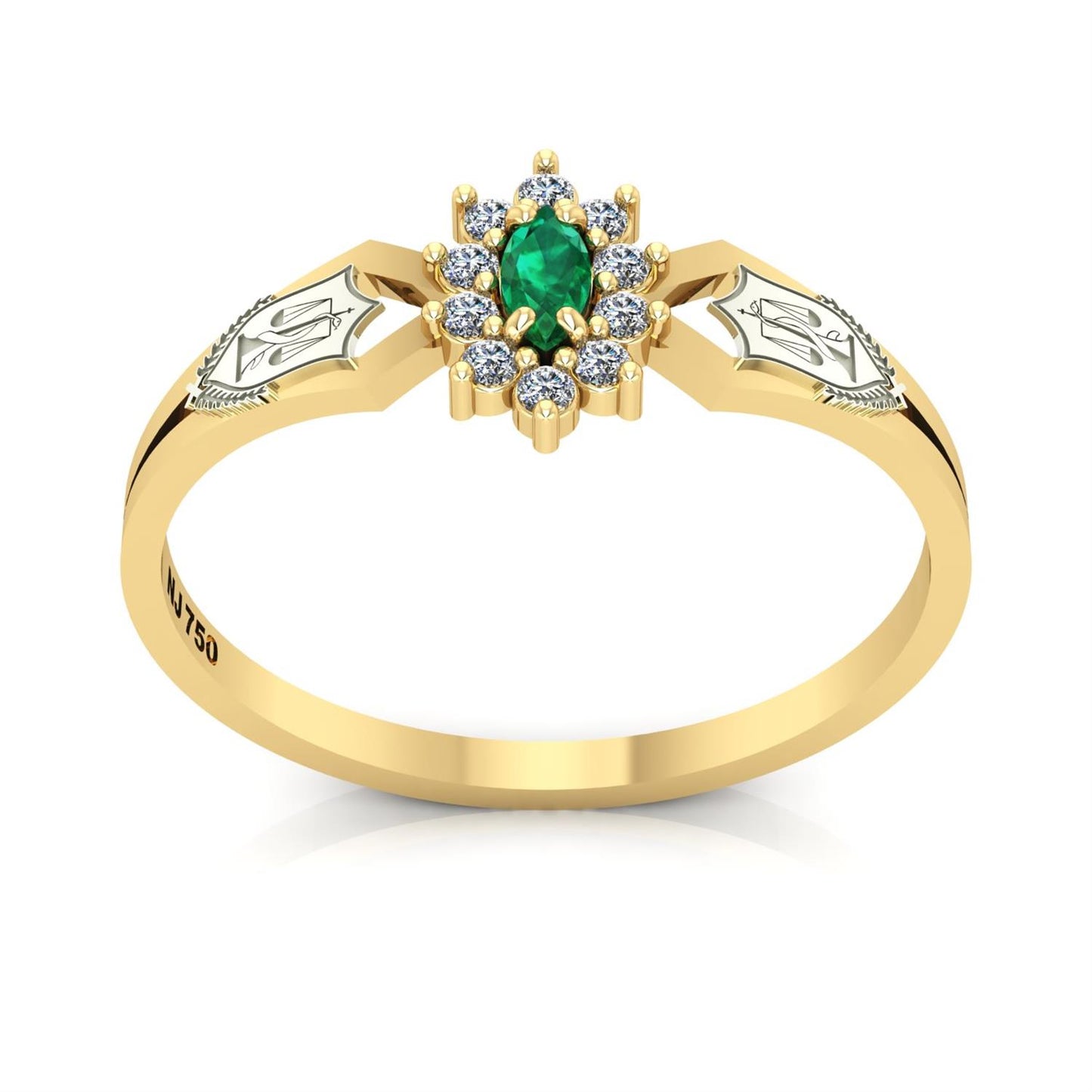 Anel de Formatura de Nutrição Lovely Ouro 18k