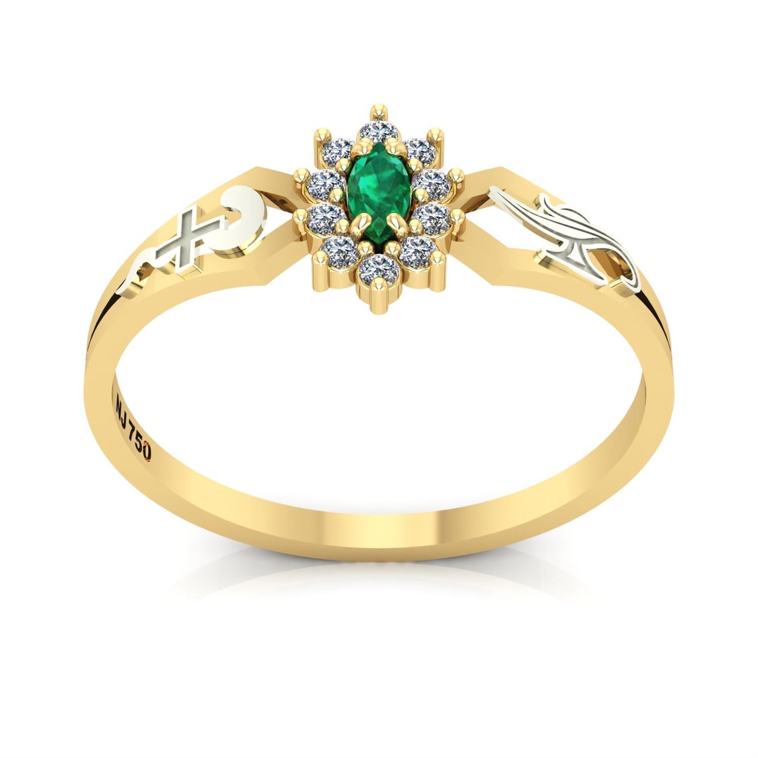 Anel de Formatura de Enfermagem Lovely Ouro 18k