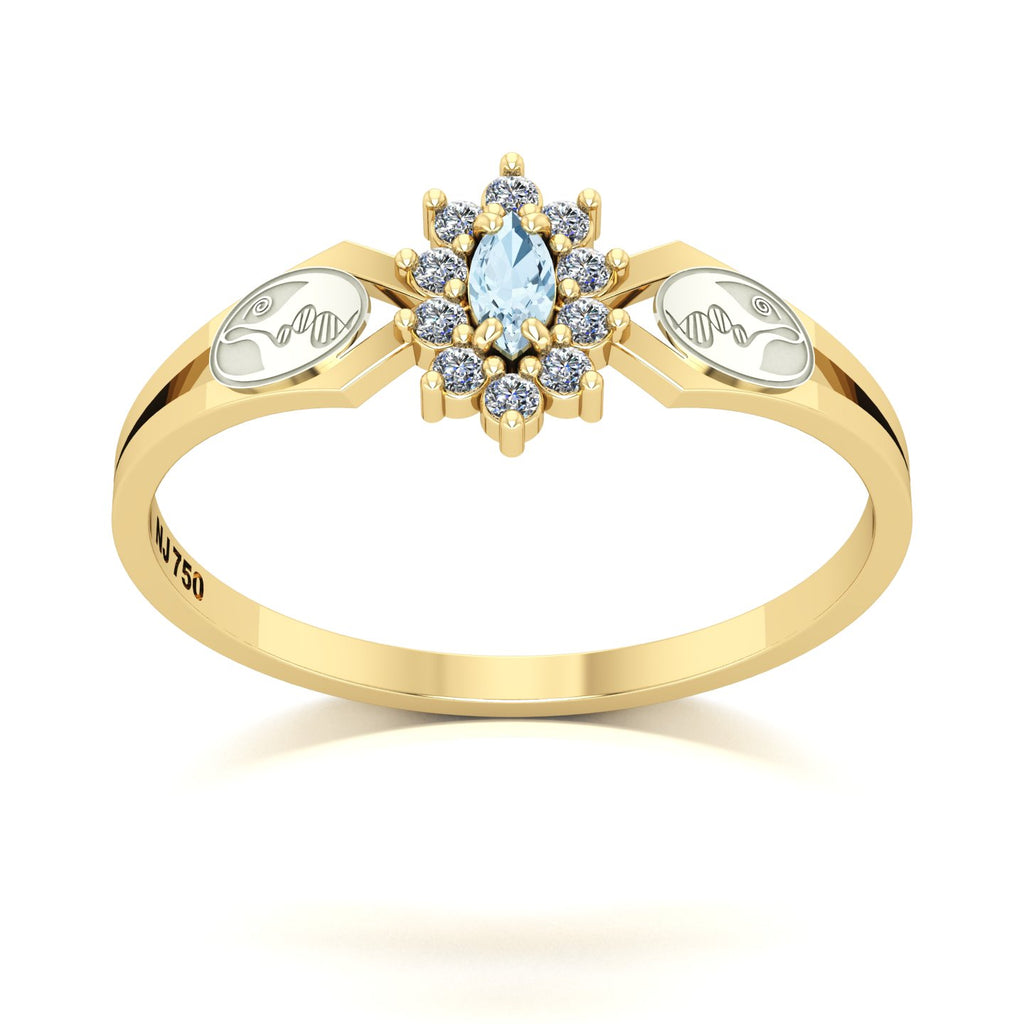 Anel de Formatura de Biologia Lovely Ouro 18k