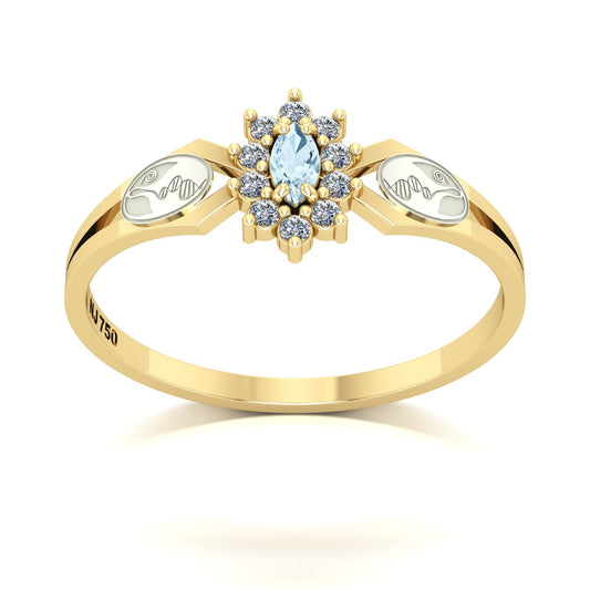 Anel de Formatura de Biologia Lovely Ouro 18k