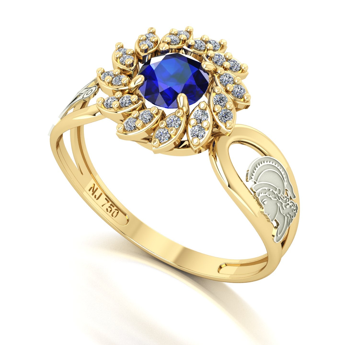 Anel de Formatura de Engenharia de Produção Magnus Flos II Ouro 18k