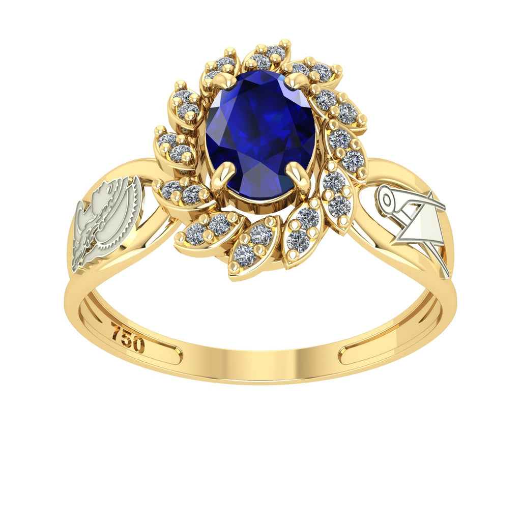 Anel de Formatura de Engenharia de Produção Magnus Flos Ouro 18k