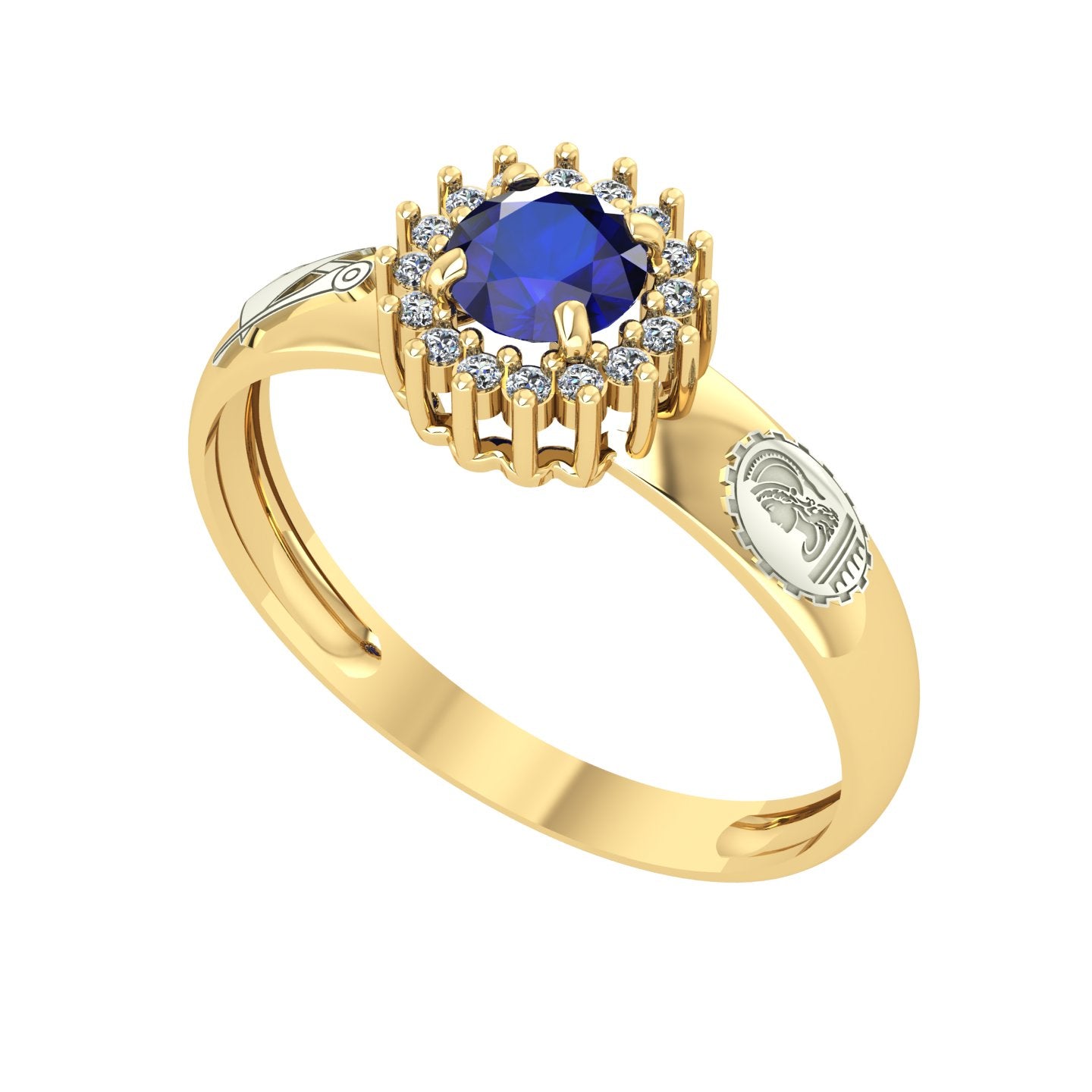 Anel de Formatura de Engenharia Civil Majestic Ouro 18k