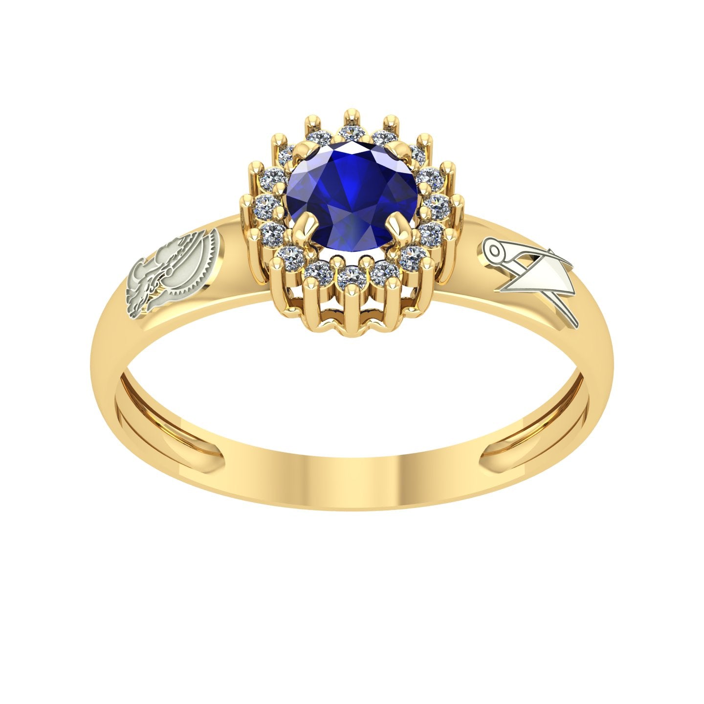 Anel de Formatura de Engenharia de Produção Majestic Ouro 18k