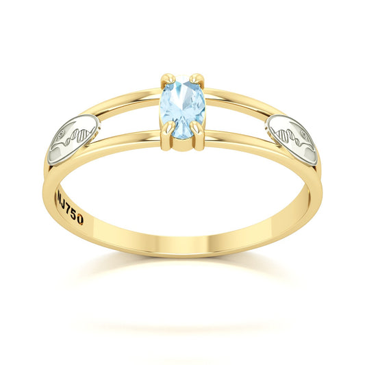 Anel de Formatura de Biologia Nexus III Ouro 18k
