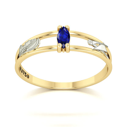 Anel de Formatura de Engenharia de Produção Nexus II Ouro 18k