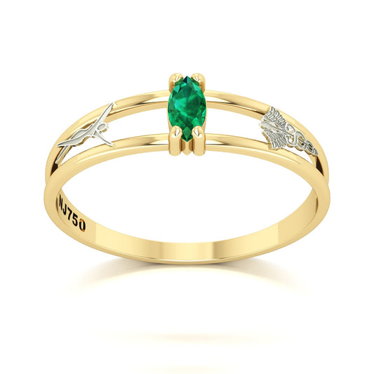 Anel de Formatura de Estética Nexus II Ouro 18k