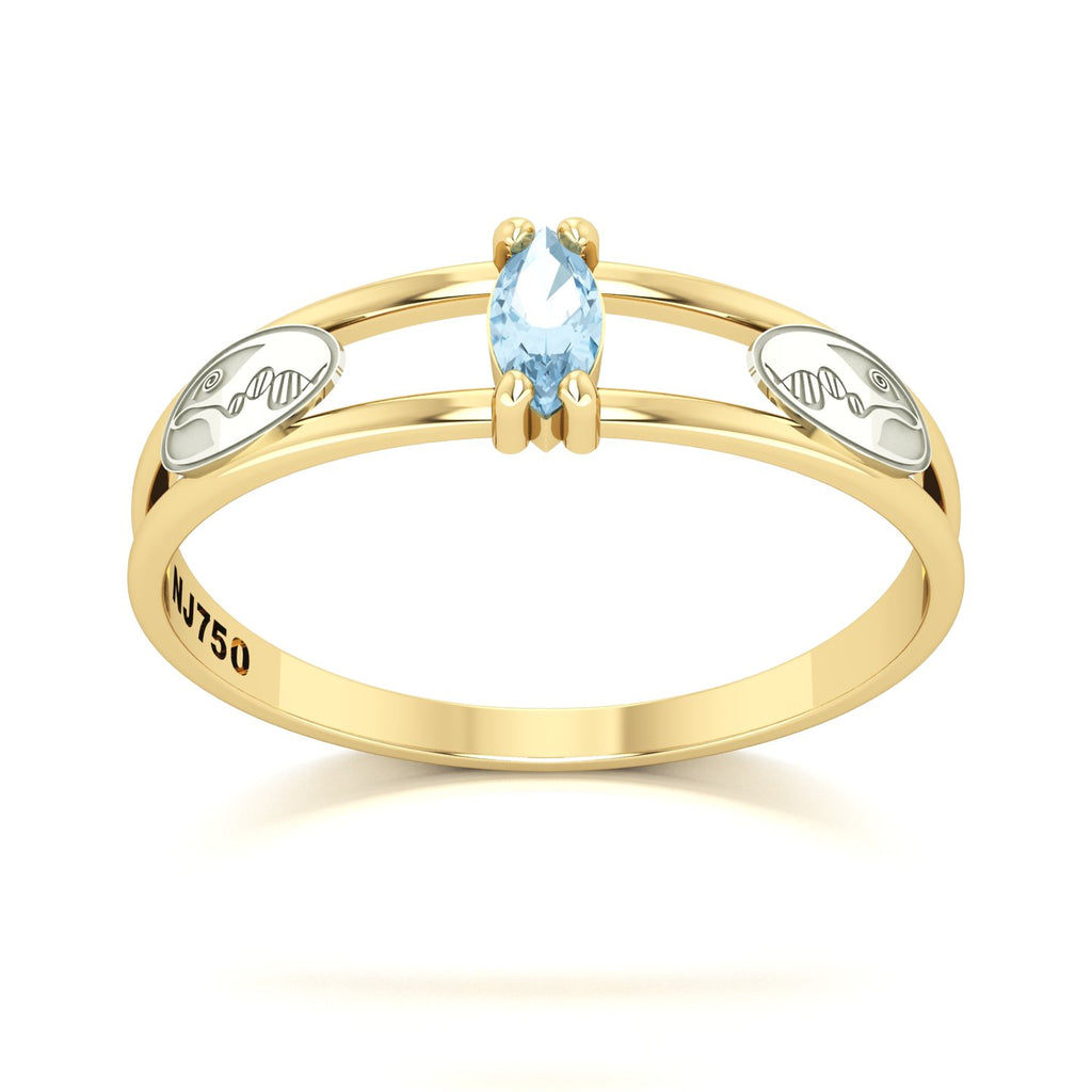 Anel de Formatura de Biologia Nexus II Ouro 18k