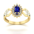 Anel de Formatura de Recursos Humanos Lovely V Ouro 18k