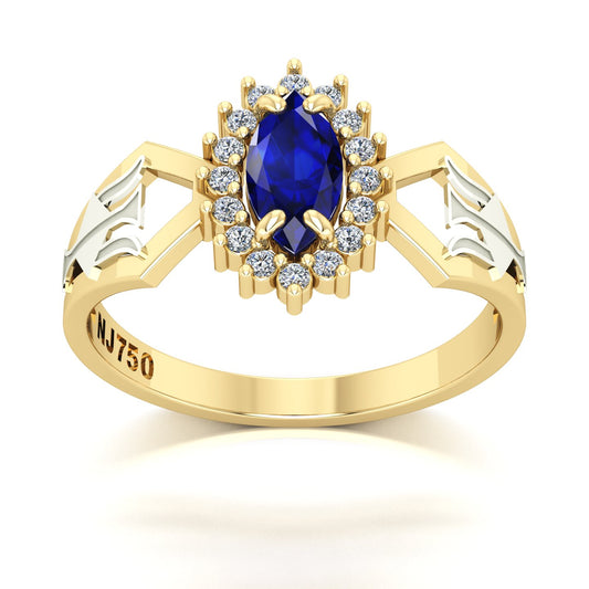 Anel de Formatura de Recursos Humanos Lovely V Ouro 18k