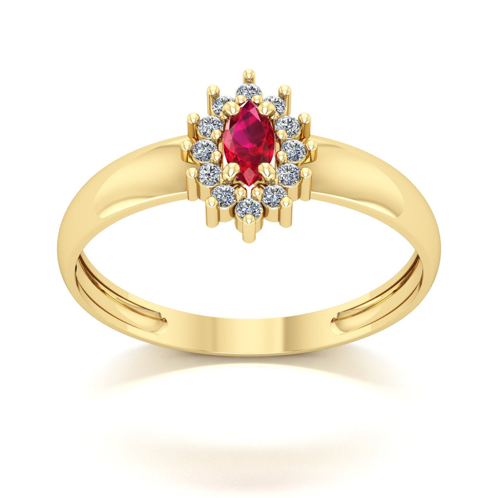Anel Evermore III Rubi e Diamantes Naturais ou Zirconias Ouro 18k
