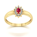 Anel Evermore III Rubi e Diamantes Naturais ou Zirconias Ouro 18k