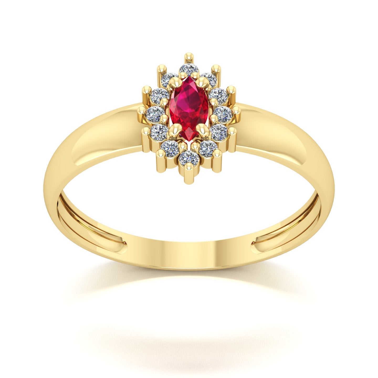 Anel Evermore III Rubi e Diamantes Naturais ou Zirconias Ouro 18k